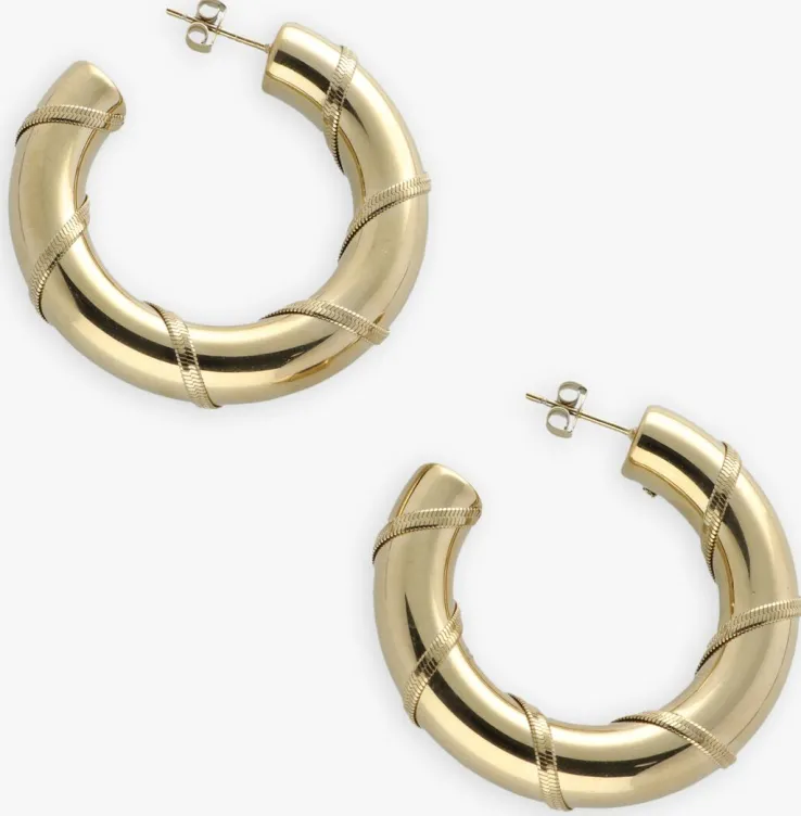 goudkleurig notre-v oorbellen earring #16