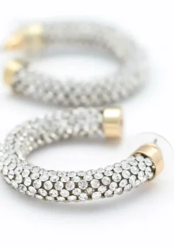 goudkleurig notre-v oorbellen earring stones strass