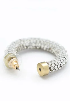 goudkleurig notre-v oorbellen earring stones strass