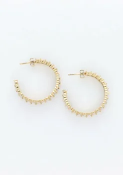 goudkleurig notre-v oorbellen earring strass