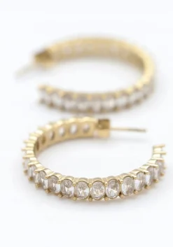 goudkleurig notre-v oorbellen earring strass