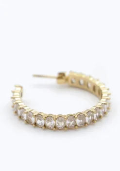 goudkleurig notre-v oorbellen earring strass