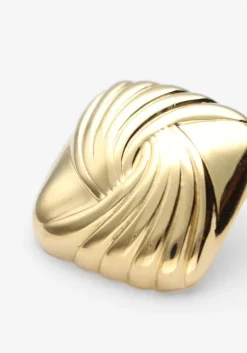 goudkleurig notre-v oorbellen earring old square