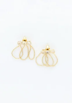 goudkleurig notre-v oorbellen earring small triple