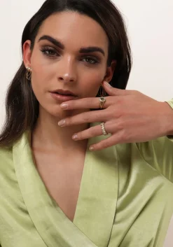 goudkleurig notre-v oorbellen earring small triple