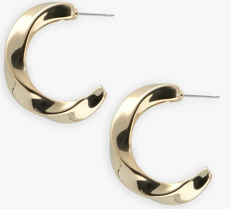 goudkleurig notre-v oorbellen earring big twisted hoop