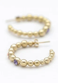 goudkleurig notre-v oorbellen earring stone multi