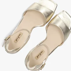 goudkleurig paul green sandalen met hak 6140