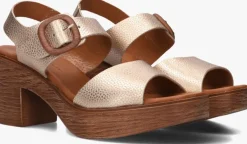 goudkleurig stefano lauran sandalen met hak 930