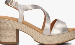 goudkleurig stefano lauran sandalen met hak 2505