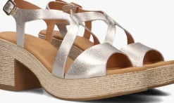 goudkleurig stefano lauran sandalen met hak 2505