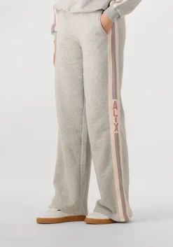 grijze alix the label joggingbroek ladies knitted side tape wide leg sweat pants