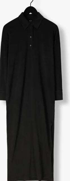 grijze alix the label maxi jurk ladies knitted maxi polo dress