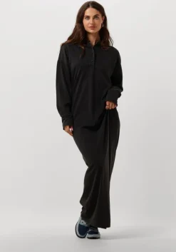 grijze alix the label maxi jurk ladies knitted maxi polo dress