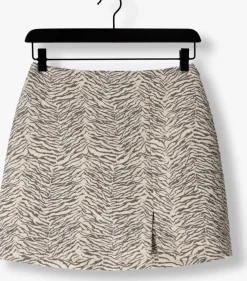 grijze alix the label minirok ladies woven tiger jacquard skirt