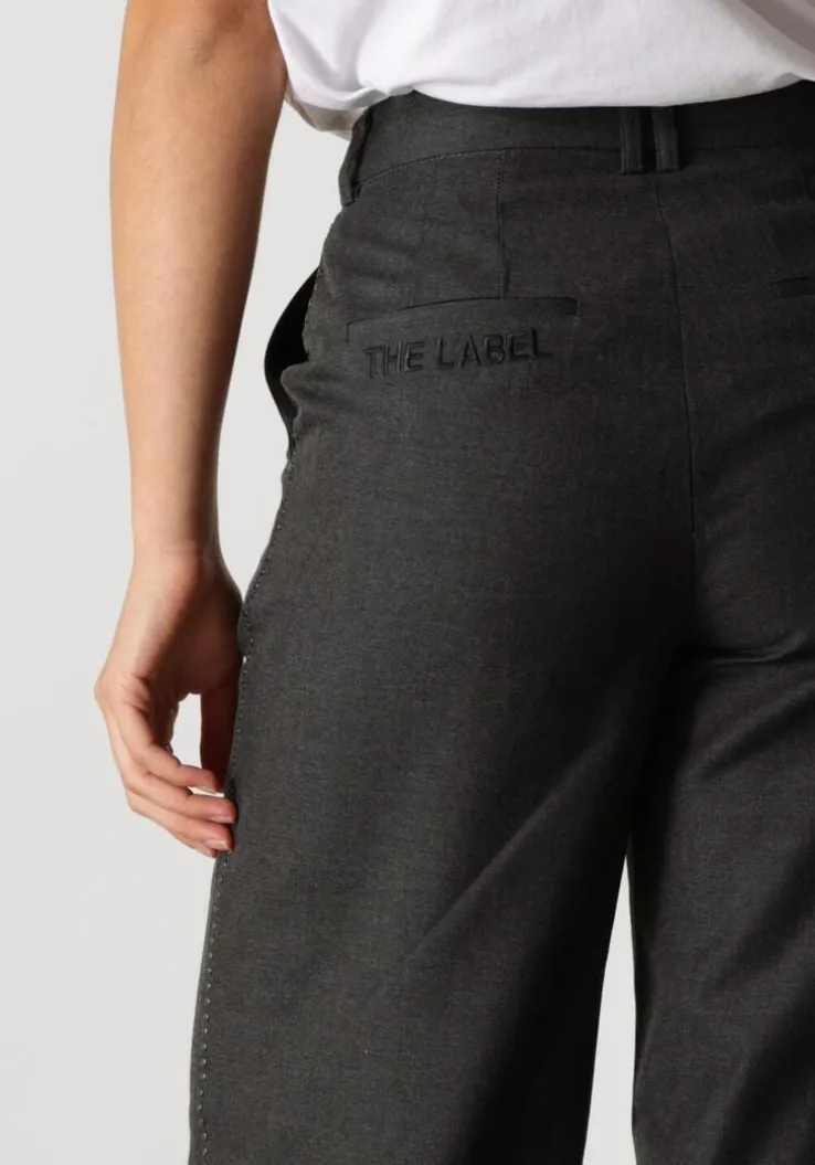 grijze alix the label pantalon ladies woven wide leg pants