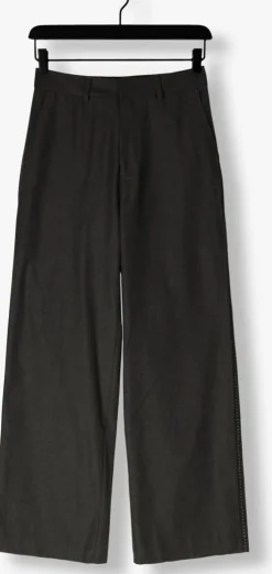 grijze alix the label pantalon ladies woven wide leg pants