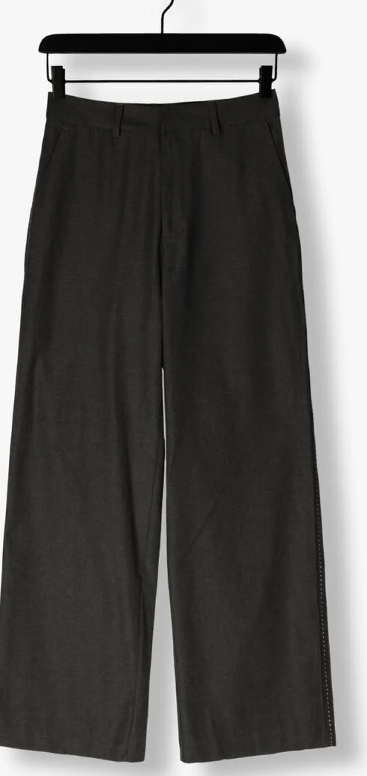 grijze alix the label pantalon ladies woven wide leg pants