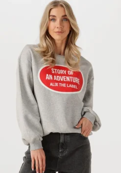 grijze alix the label sweater ladies knitted adventure sweater