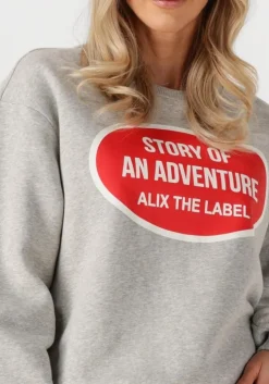 grijze alix the label sweater ladies knitted adventure sweater