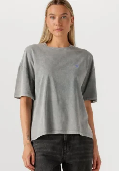 grijze alix the label t-shirt ladies knitted print t-shirt
