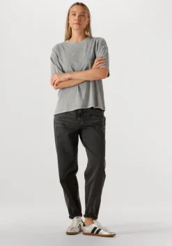 grijze alix the label t-shirt ladies knitted print t-shirt