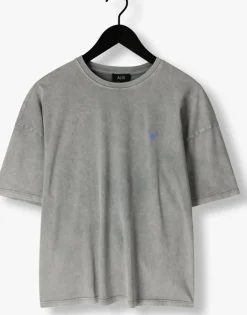 grijze alix the label t-shirt ladies knitted print t-shirt