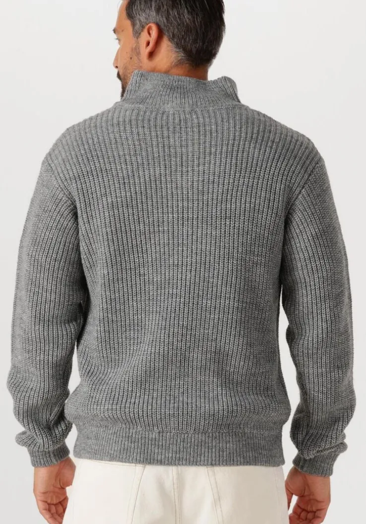 grijze american vintage trui crashway half zip h