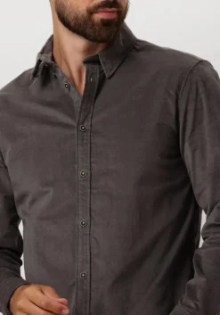 grijze anerkjendt overhemd akleif solid cord shirt