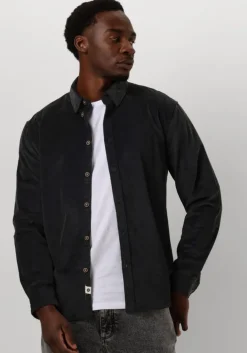 grijze anerkjendt overhemd akleif solid cord shirt