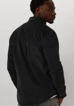 grijze anerkjendt overhemd akleif solid cord shirt
