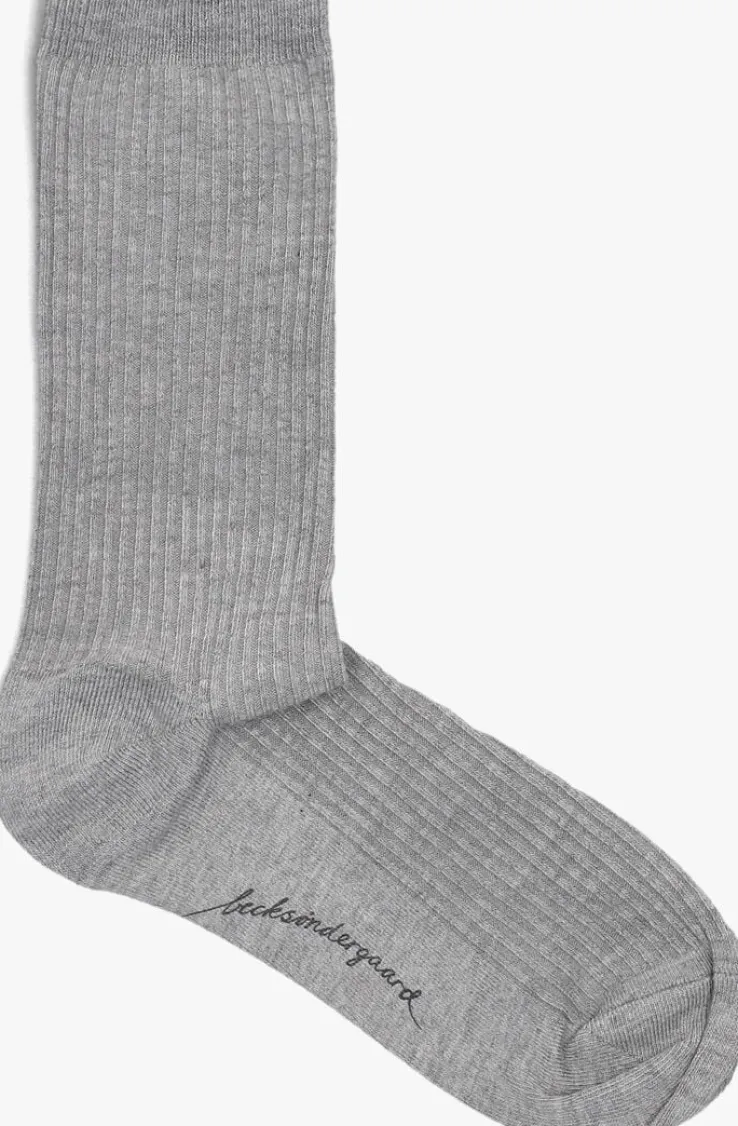 grijze becksondergaard sokken telma solid sock