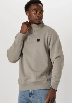 grijze butcher of blue sweater army half zip