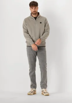 grijze butcher of blue sweater army half zip