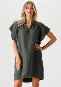 grijze by-bar mini jurk vina linen dress