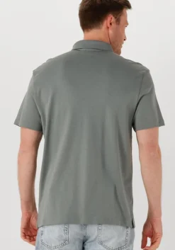 grijze calvin klein polo ss supima chest emb