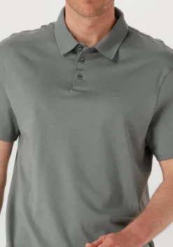 grijze calvin klein polo ss supima chest emb