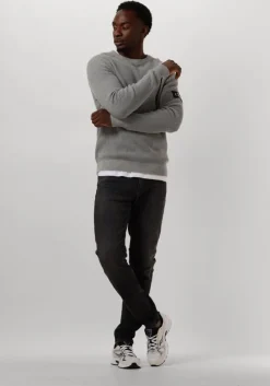 grijze calvin klein sweater badge easy sweater