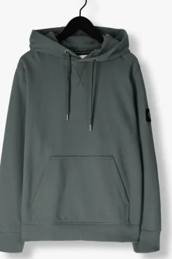 grijze calvin klein sweater badge hoodie