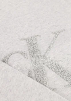 grijze calvin klein trui chenille monologo crew neck