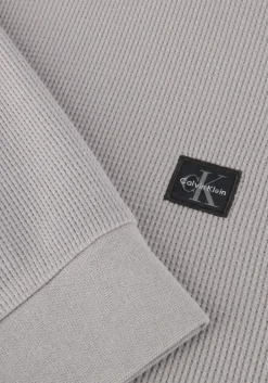 grijze calvin klein trui ls waffle badge crewnk tee
