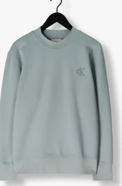 grijze calvin klein trui interlock crew neck