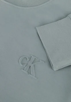 grijze calvin klein trui interlock crew neck