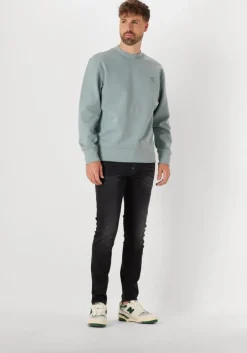 grijze calvin klein trui interlock crew neck