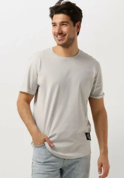 grijze calvin klein t-shirt badge turn up sleeve