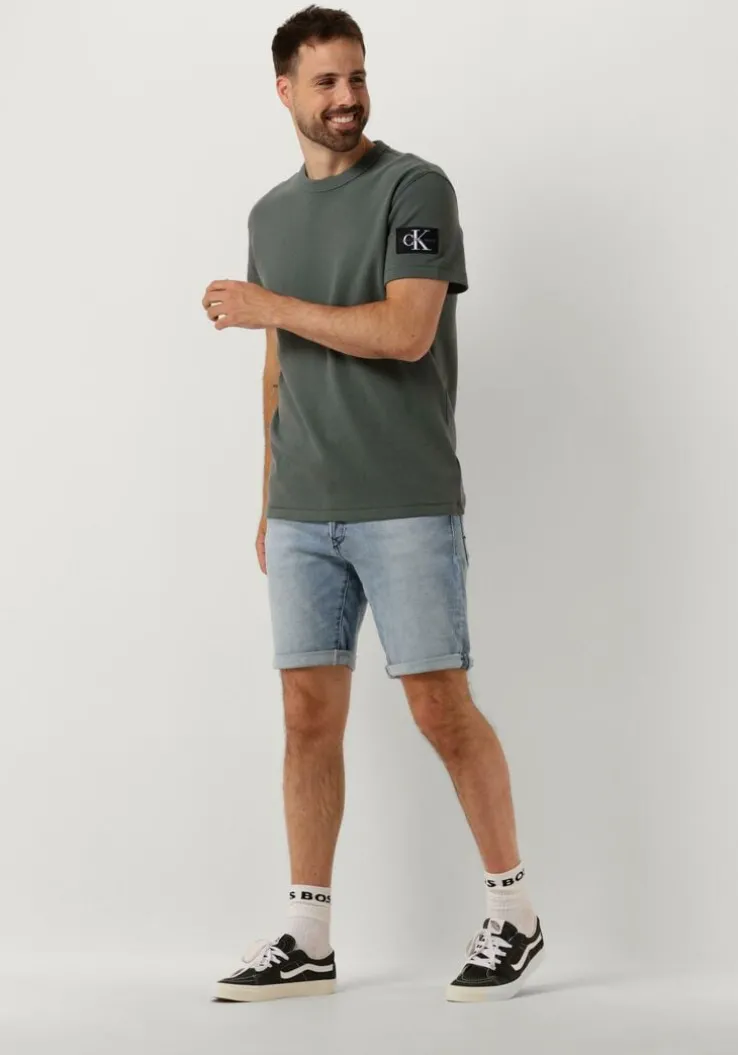 grijze calvin klein t-shirt badge waffle tee