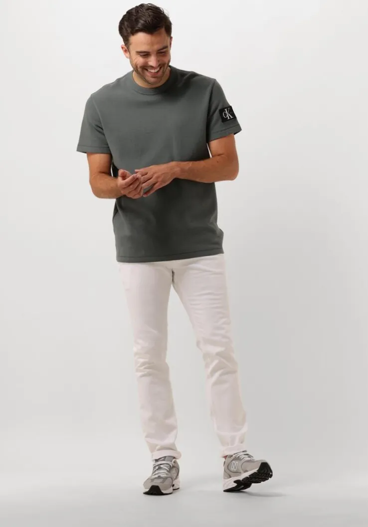 grijze calvin klein t-shirt badge waffle tee