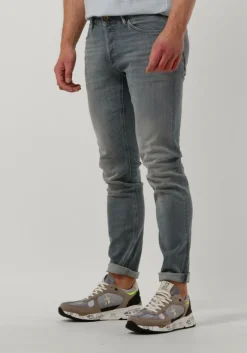 grijze cast iron slim fit jeans riser slim blue grey sky