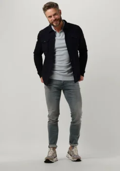 grijze cast iron slim fit jeans riser slim blue grey sky