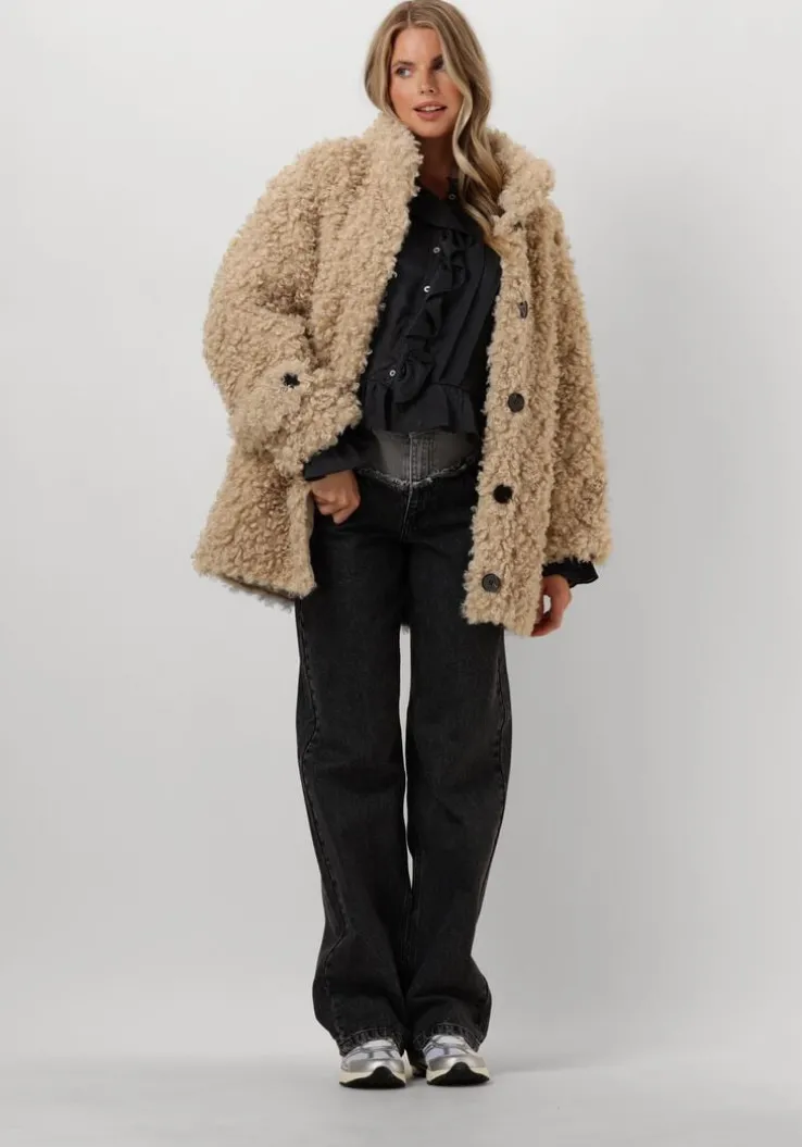 grijze co'couture blouses melina frill shirt